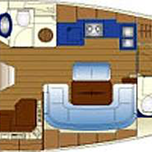 Bavaria 42 Cruiser - Rainbow hunter layout
